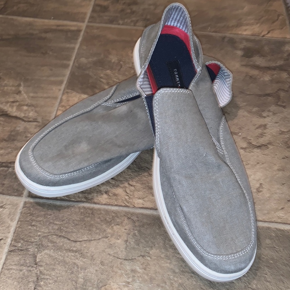 Tommy Hilfiger Gray Canvas Loafers
